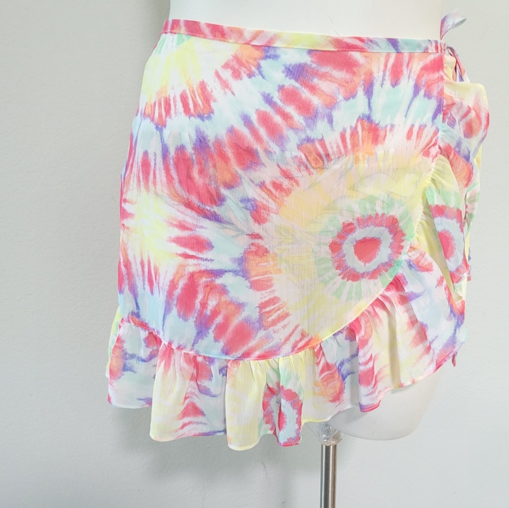 Colorful Tie-Dye Ruffled Skirt